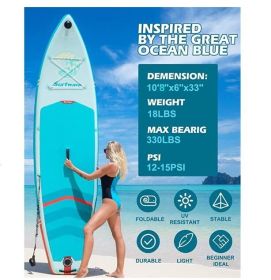 Inflatable Stand Up Paddle Boards 10'8''*33"*6" With Premium SUP Accessories & Backpack, Leash, Paddle, Hand Pump,Wide Stance