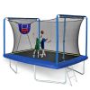 New YC 8ft by 12ft rectangular trampoline with basketball board,ball inflater and ladder-Blue ASTM standard tested and CPC certified