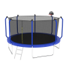 12FT Trampoline with Basketball Hoop, ASTM Approved Reinforced Type Outdoor Trampoline with Enclosure Net