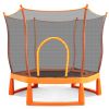 6FT Toddlers Trampoline with Safety Enclosure Net and Ocean Balls, Fully Protected Indoor Trampoline and Ball Pit Balls for Kids