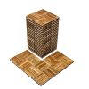 VEVOR Interlocking Deck Tiles Solid Wood 27 Pack 12"x12" Camphor Pine for Porch
