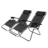 Infinity Zero Gravity Chair Pack 2, Outdoor Lounge Patio Chairs with Pillow and Utility Tray Adjustable Folding Recliner for Deck,Patio,Beach,Yard