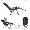 Infinity Zero Gravity Chair Pack 2, Outdoor Lounge Patio Chairs with Pillow and Utility Tray Adjustable Folding Recliner for Deck,Patio,Beach,Yard