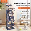 VEVOR Cat Tree 63" Cat Tower with 2 Cat Condos Sisal Scratching Post Light Grey