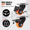 VEVOR Caster Wheels, 2-inch Swivel Plate Casters, Set of 4, with Security Dual Locking No Noise PVC Wheels