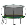 YC 14FT Recreational Trampolines with Enclosure for Kids and Adults with Patented Fiberglass Curved Poles Pumpkin -Green