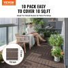 VEVOR Interlocking Deck Tiles Plastic Wood 10 Pack 12"x12" Waterproof for Porch