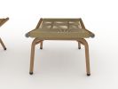 JESE Chaise Lounge Chair with Ottoma and Table for Outdoor Indoor Wood-Color Anti-rust Metal Alloy Frame Lazy Chiars 380lbs Capacity with Cushion and