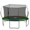YC 14FT Recreational Trampolines with Enclosure for Kids and Adults with Patented Fiberglass Curved Poles Pumpkin -Green