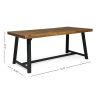 Outdoor Dining Set,Dining Chair Set of 6(Gray)+Acacia Wood Dining Table