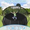 12FT Trampoline for Kids with Upgraded ArcPole and Composite TopLoop for Safety Enclosure, Plus Basketball Board and 10 Ground Stakes