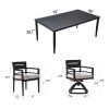 7-Piece Outdoor Patio Aluminum Furniture, Modern Dining Set