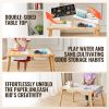 VEVOR Sensory Table for Toddlers, Kids Activity Table with 3 Foldable Storage Bins & Paper Roll Holder, Indoor/Outdoor Play Sand and Water Table
