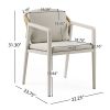 Outdoor Dining Set,Dining Chair Set of 6(Gray)+Acacia Wood Dining Table