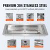 VEVOR 36 x 12 inch Drop-in Fire Pit Pan, Rectangular Stainless Steel Fire Pit Burner Kit, Natural & Propane Gas Fire Pan 150