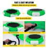 VEVOR Inflatable Water Trampoline 10ft , Round Inflatable Water Bouncer with Yellow Slide and 4-Step Ladder