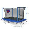 New YC 8ft by 12ft rectangular trampoline with basketball board,ball inflater and ladder-Blue ASTM standard tested and CPC certified