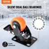 VEVOR Caster Wheels, 2-inch Swivel Plate Casters, Set of 4, with Security Dual Locking No Noise PVC Wheels