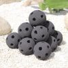 Hollow Ceramic Fire Balls, Set of 10 Fireplace Balls, Modern Accessory for Indoor/Outdoor Fire Pits or Fire Tables, Brushed Concrete Look