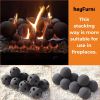 Hollow Ceramic Fire Balls, Set of 10 Fireplace Balls, Modern Accessory for Indoor/Outdoor Fire Pits or Fire Tables, Brushed Concrete Look