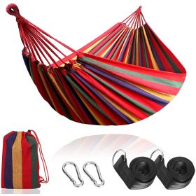 Outdoor Garden Camping Hammock With Straps;  Durable Hammock Holds (Size: 280*80cm, Color: Red)