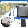 8FT Trampoline with Enclosure - Recreational Trampolines with Ladder and Anti Rust Coating, Pumpkin-shaped Trampoline with Slide and Basket Board