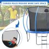 12FT Trampoline with Enclosure - Recreational Trampolines with Ladder and Anti Rust Coating, Pumpkin-shaped Trampoline with Slide and Basket Board