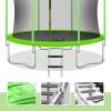 10FT Trampoline for Kids with Safety Enclosure Net, Basketball Hoop and Ladder, Easy Assembly Round Outdoor Recreational Trampoline