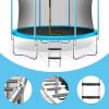 8FT Trampoline for Kids with Safety Enclosure Net, Basketball Hoop and Ladder, Easy Assembly Round Outdoor Recreational Trampoline