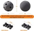 Hollow Ceramic Fire Balls, Set of 10 Fireplace Balls, Modern Accessory for Indoor/Outdoor Fire Pits or Fire Tables, Brushed Concrete Look